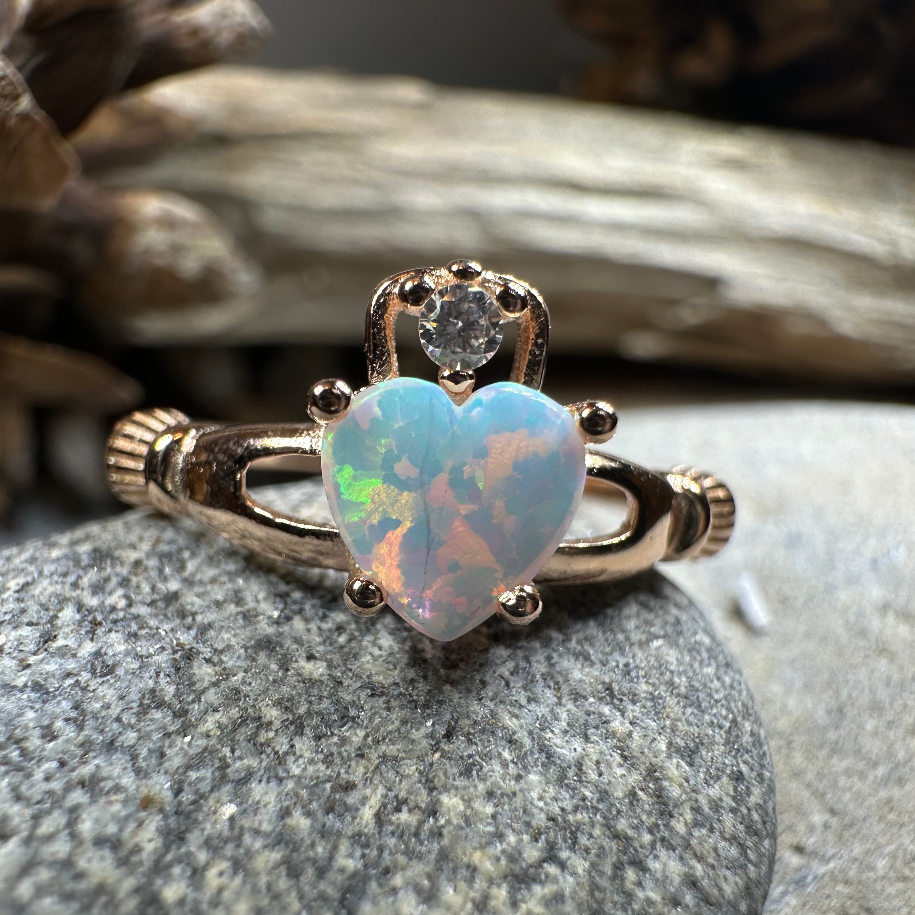 Raynette Claddagh Opal Ring