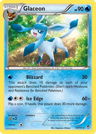 Glaceon 019/111 - XY  Furious Fists Reverse Holofoil