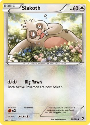 Slakoth 081/111 - XY  Furious Fists Reverse Holofoil