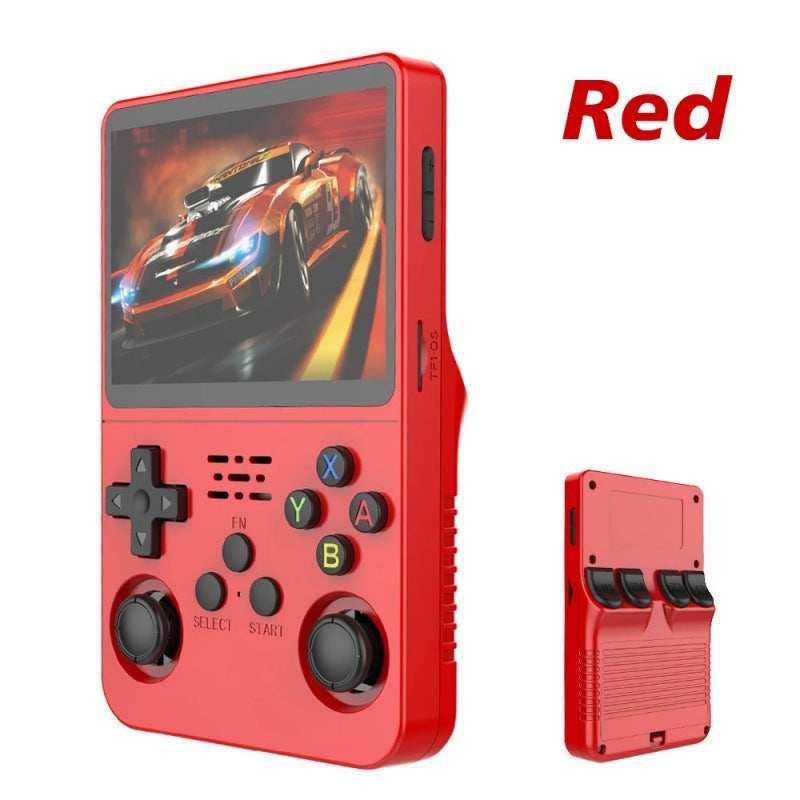 R36S Portable Handheld Retro Arcade Joystick All-in-One Open-Source Gaming Console - Red / 64G