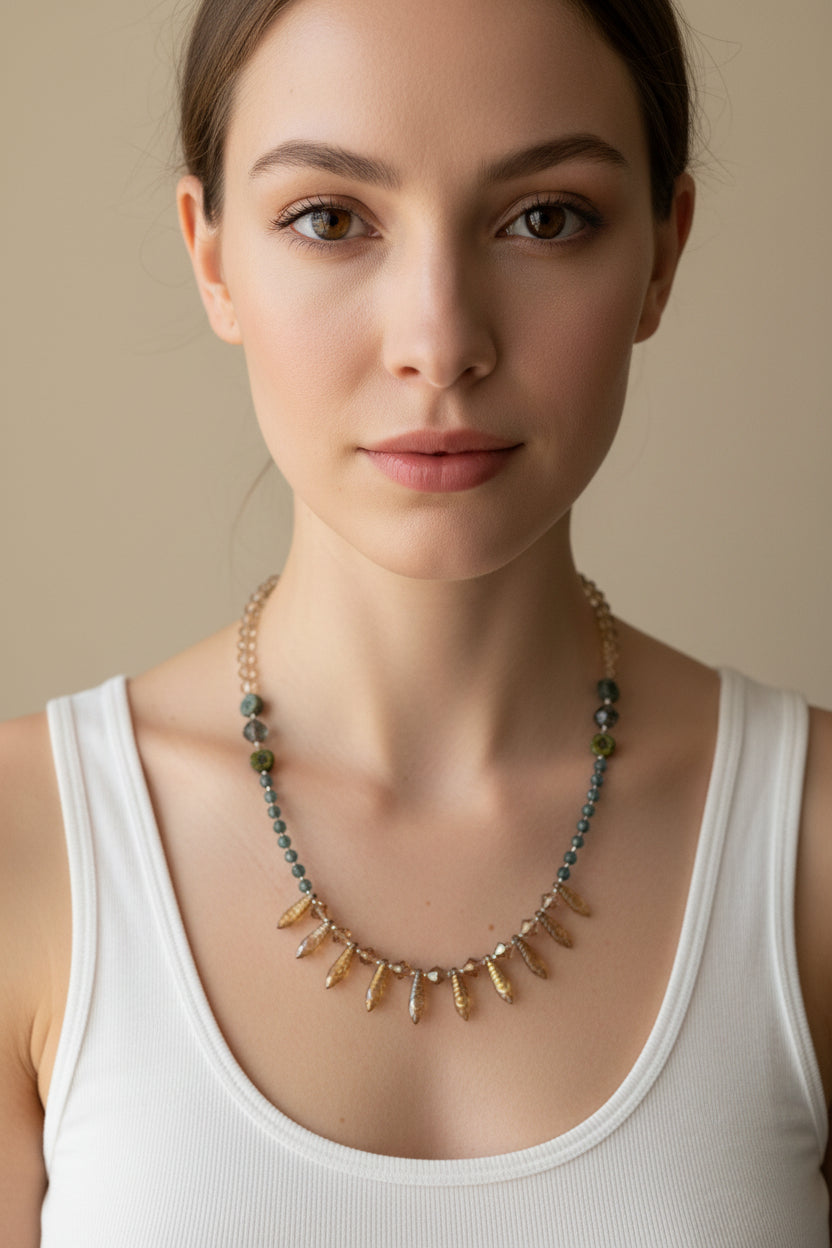 Peacock Crystal Necklace