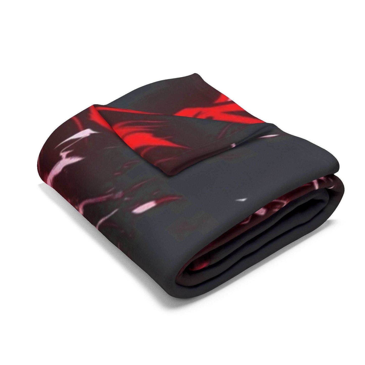 Dn L Anime-Inspired Cozy Fleece Blanket, Art Blanket, Throw for Gaming Room, Home Decor, Gift for Anime Lovers, Red and Black Design - 30'' × 40''