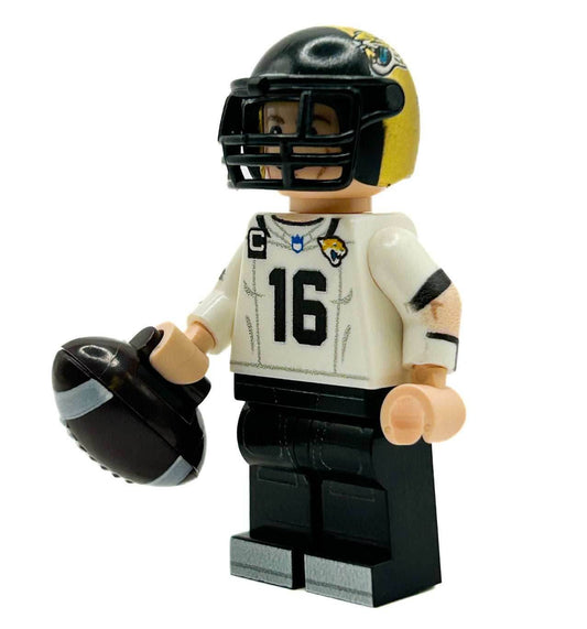 #16 QB Jax Football Player Minifig made using LEGO parts - B3 Customs - 
