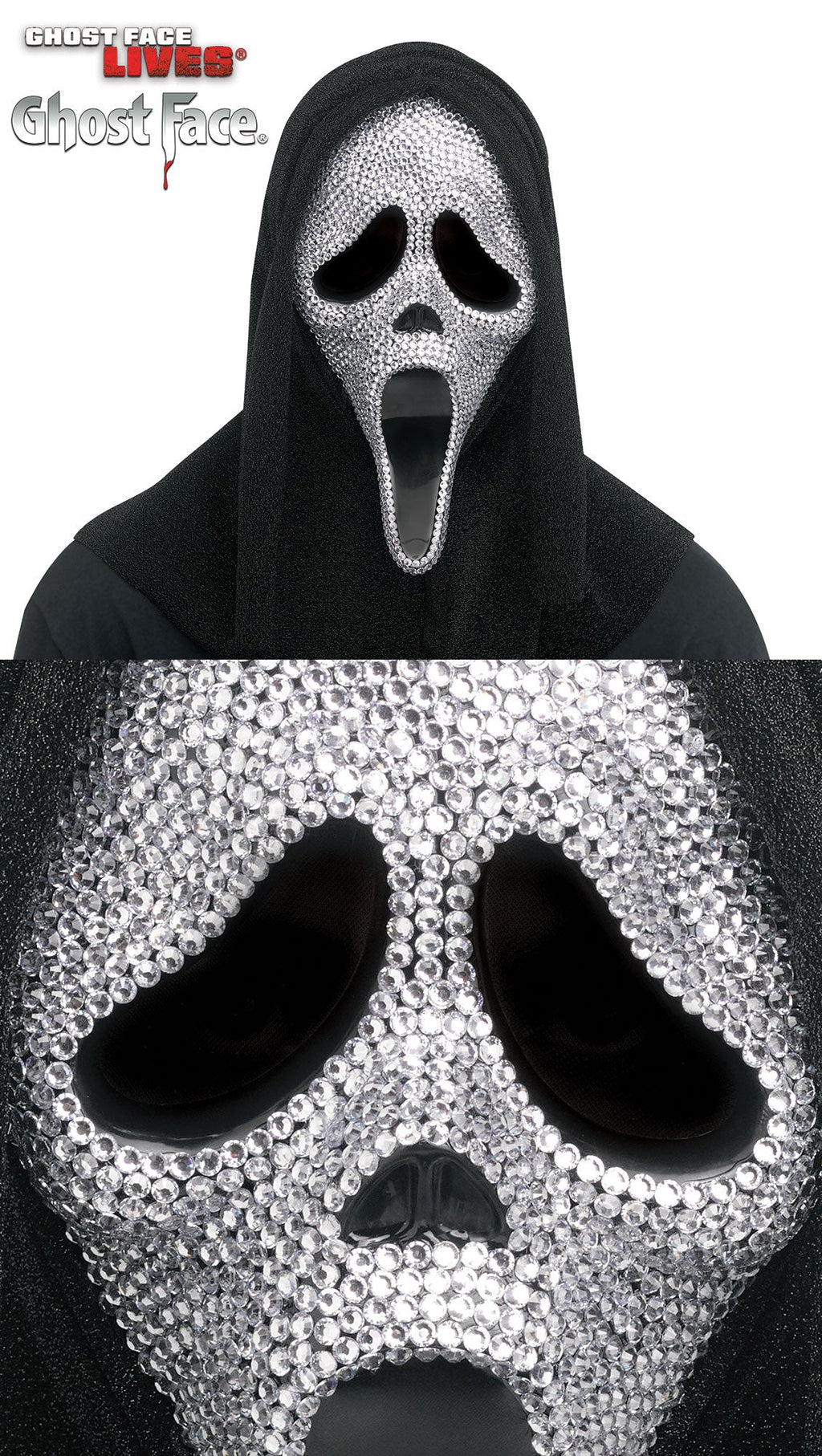 Fun World Scream Ghost Face Bling Character Costume Mask