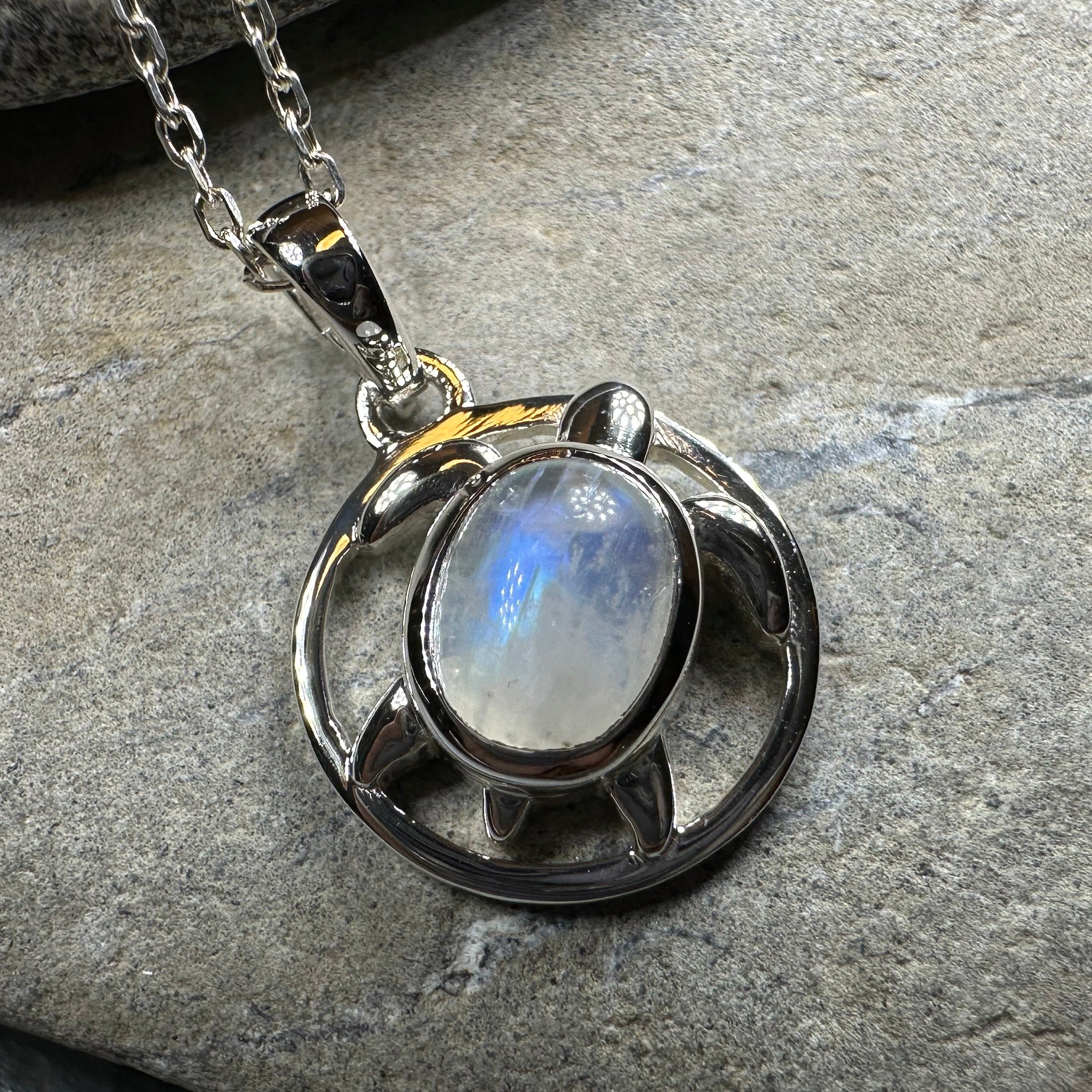 Moonstone Turtle Necklace