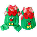 Christmas Pet Dogs Cats Coats Dress Up Costume Elk Pocket Sweatshirt Teddy Bichon Puppy Kitten Vest Xmas Warmer Pets Clothes
