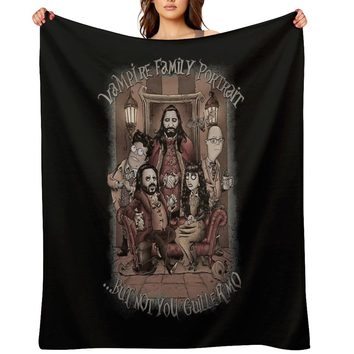 Vampire Family Portrait Throw Blanket
