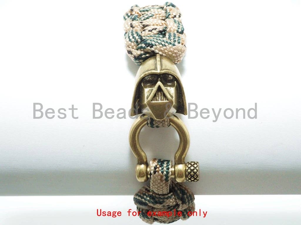 Antique Darth Vader Dark knight Soldier Helmet Beads, Knot Paracord Bracelet Keychain Making Beads, Men's Bracelet, 15x17mm, 1pc, sku#Y99