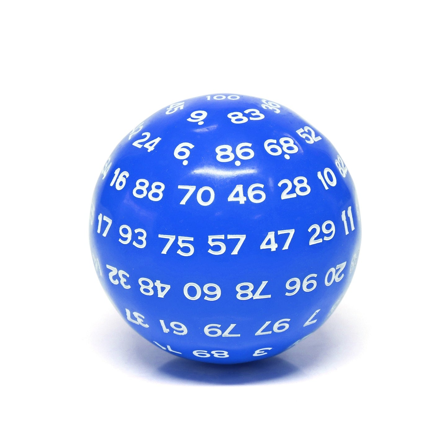 "Blue" Single 100 Sided Polyhedral Dice (D100) | Solid Blue Color (45mm) White
