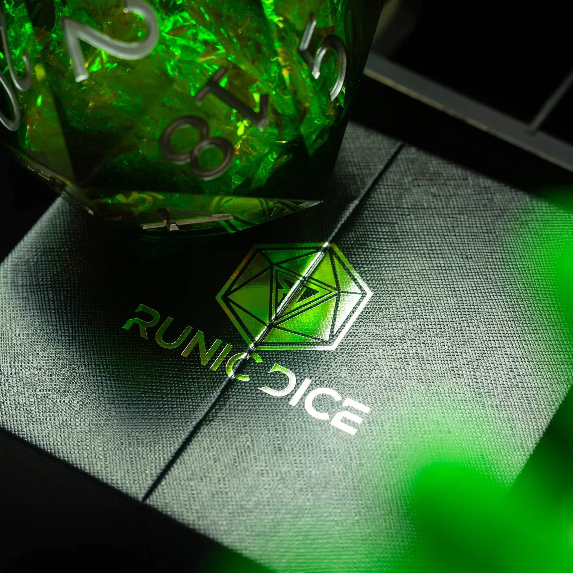 Massive Green Liquid Core 95MM Chonk Handmade Resin Dice And Box - Only 1 D20