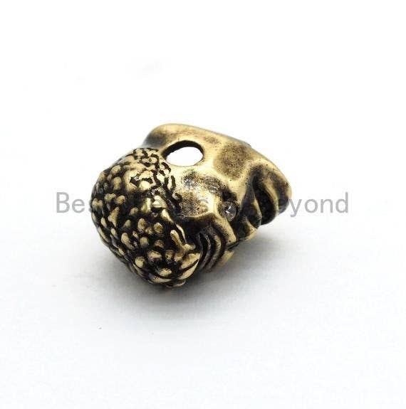 Antique Color Incredible Hulk Bead, Hulk Spacer Beads, Gold/Silver/Copper Charm, Men's Bracelet Beads, 12x11x8mm,sku#Y1110