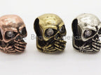 Antique Style Skull Bead,DO NOT SAY, Paracord Survival Bracelet Beads,Keychain Lanyard Making Beads,Men's Jewelry Findings,8x9x11mm,sku#Y116