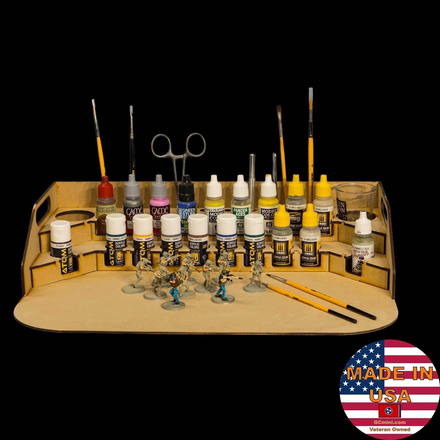 Painting Station - 26mm, For Vallejo and Army Painter Style Dropper Bottles - 