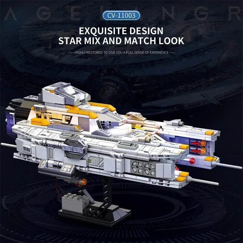 966PCS Space Fighter Building Block Star Battleship Artillery Ship MOC Model Bricks Educational DIY Toys For Kids Holiday Gifts