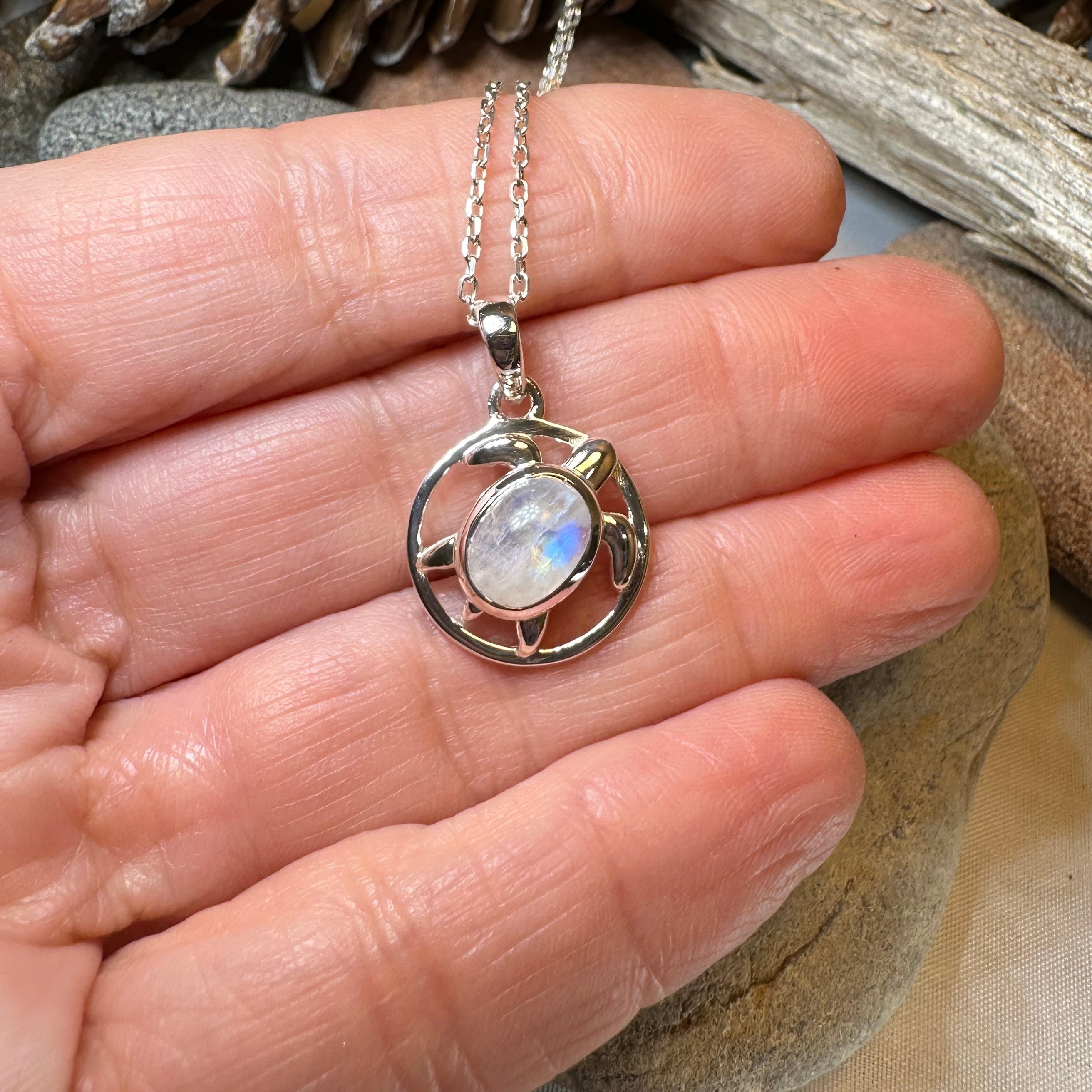 Moonstone Turtle Necklace
