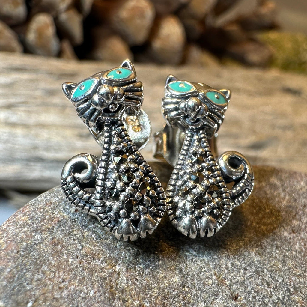 Curious Cat Stud Earrings