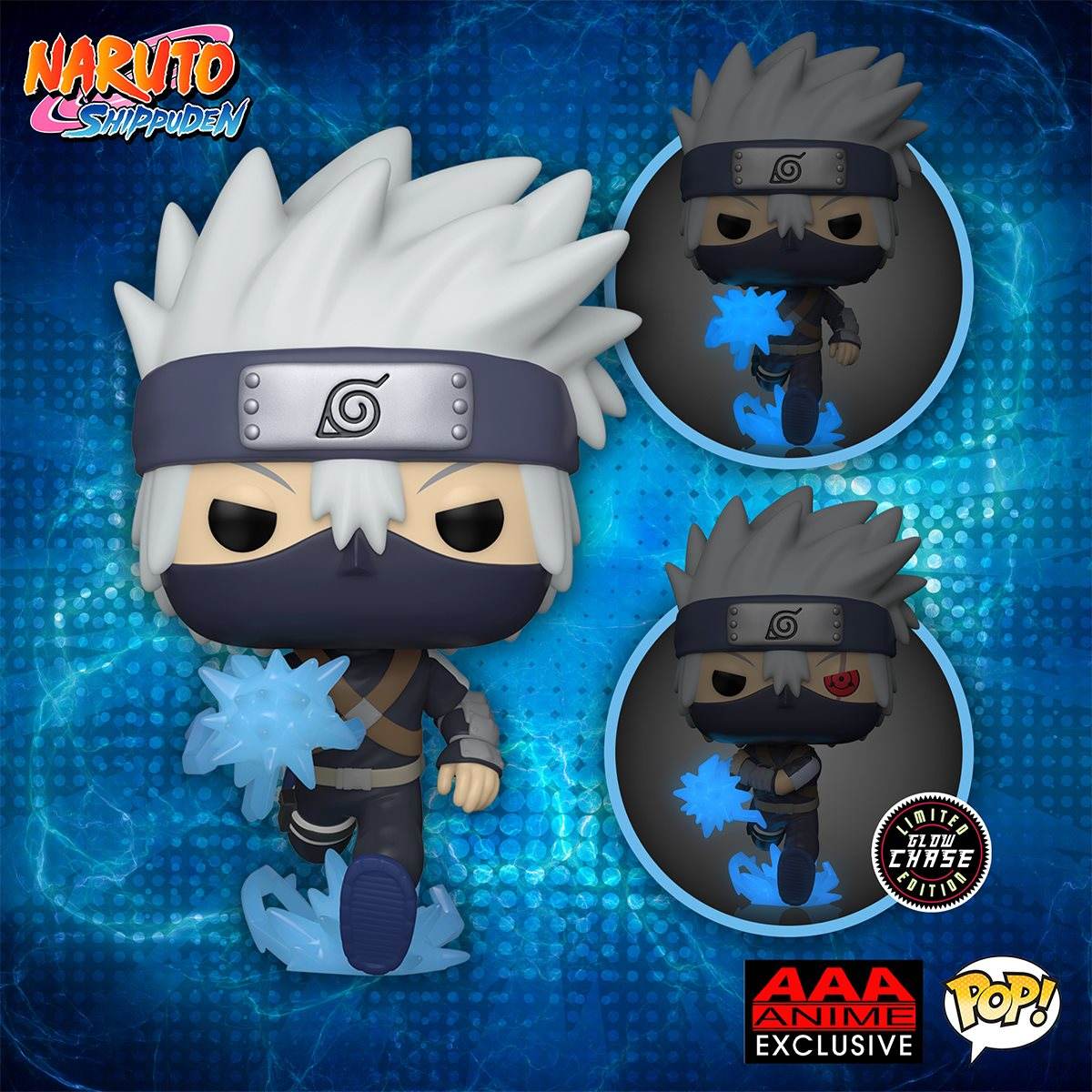 Funko Pop! Naruto Shippuden - Young Kakashi Hatake Chidori GITD Chase AAA Anime Exclusive - 