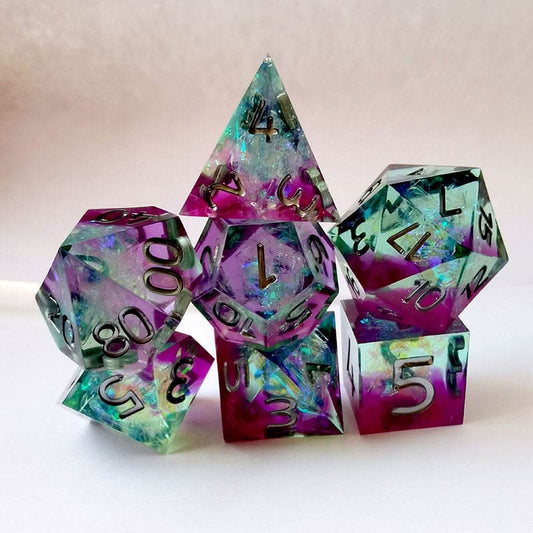 Fashion Resin Numbers 7 Piece Dice Set-DungeonDice1