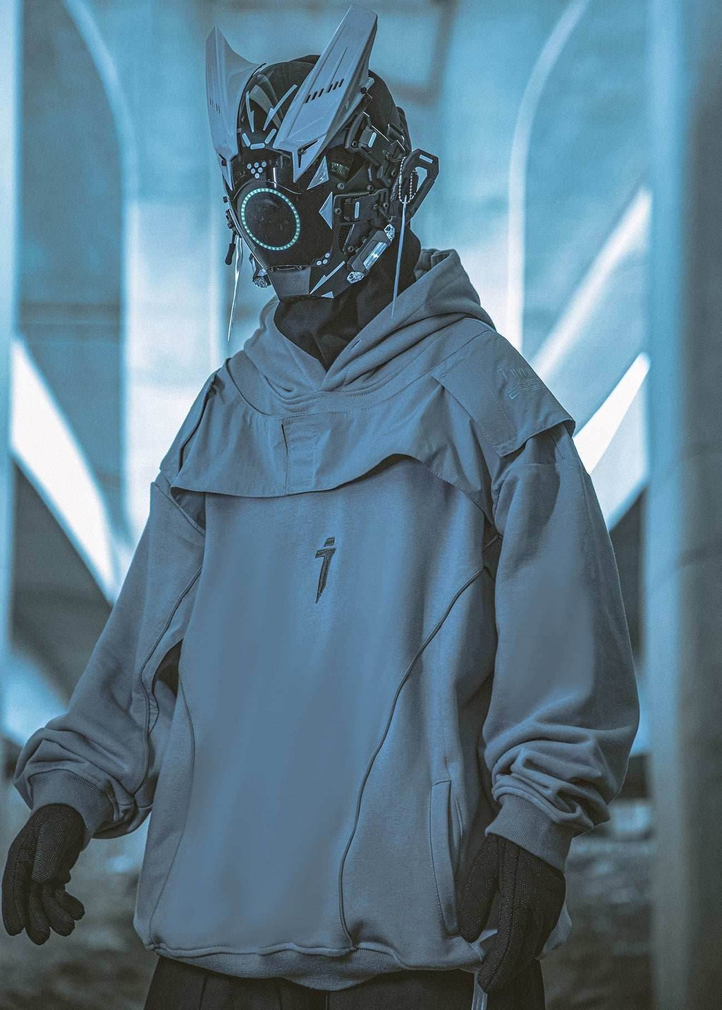 HiH29 Shadow Mixed Hoodie - Grey / M