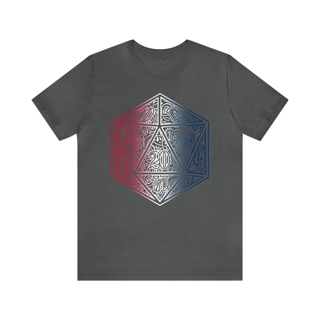 Red, White, and Blue Ombre Ornamental Dice Shirt - Asphalt / S