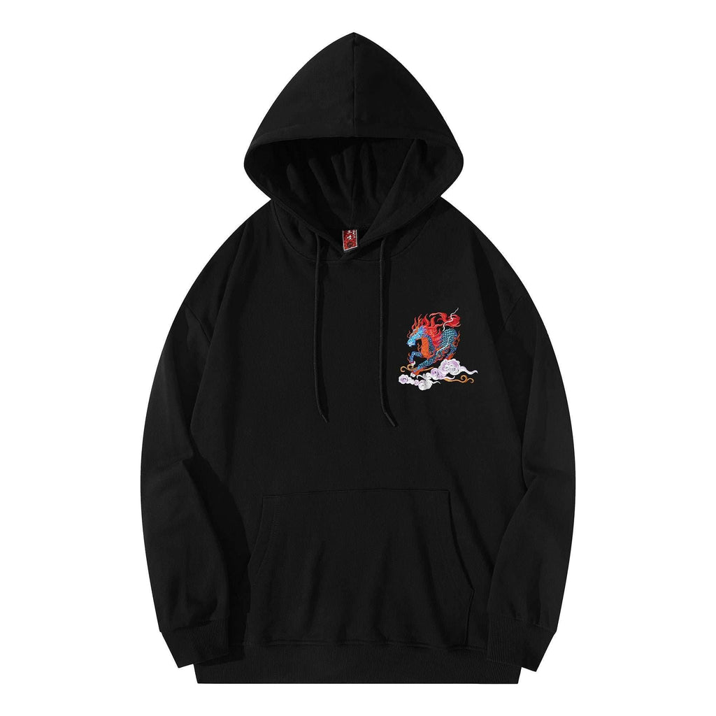 KH9240 Demon Horse Embroidery Hoodie - Black / S