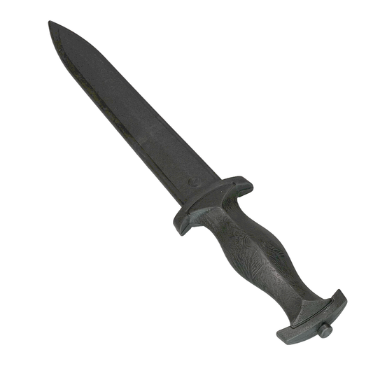 Long Spear Pointed Dagger Poly Training Knife Prop with 8.5 Inch Blade and Grooved Wood Grained Textured Handle