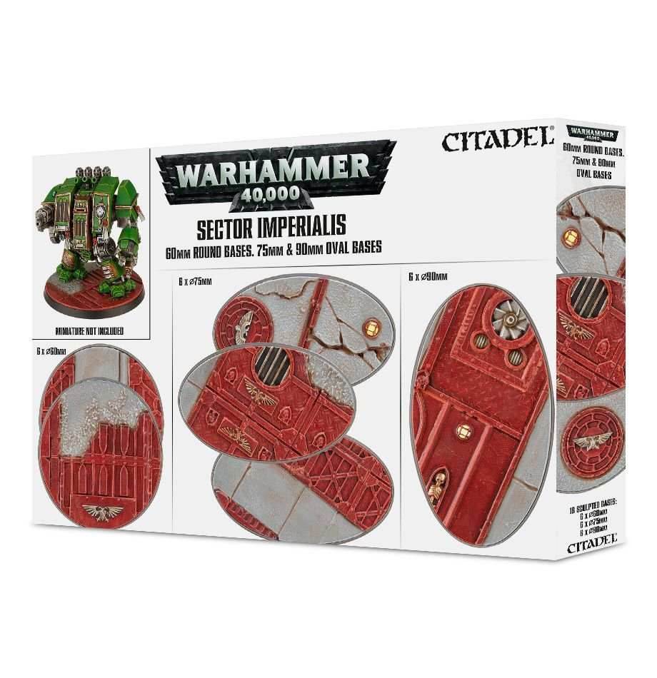 Warhammer 40K: Sector Imperialis - 60mm Round, 75mm Oval & 90mm Oval Bases - 