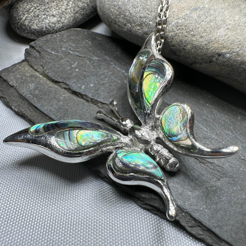 Brooke Butterfly Necklace - abalone shell