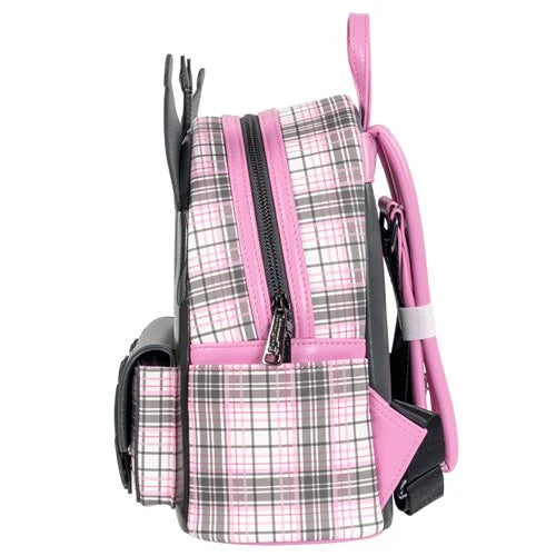 Sanrio Kuromi Flames and Plaid Mini-Backpack - Entertainment Earth Exclusive