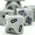 Dark Grey Homage 7-Dice Set w/Black Numbers Minimalist - 
