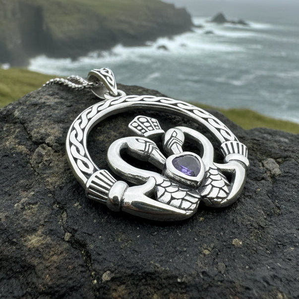Celtic Swan Claddagh Necklace