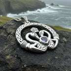 Celtic Swan Claddagh Necklace