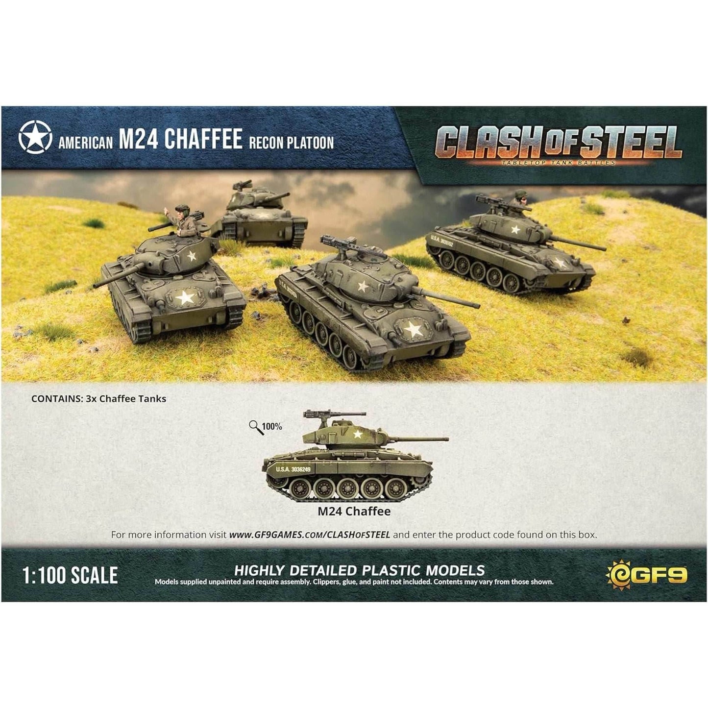 Clash of Steel - American: M24 Chaffee Recon Platoon - 