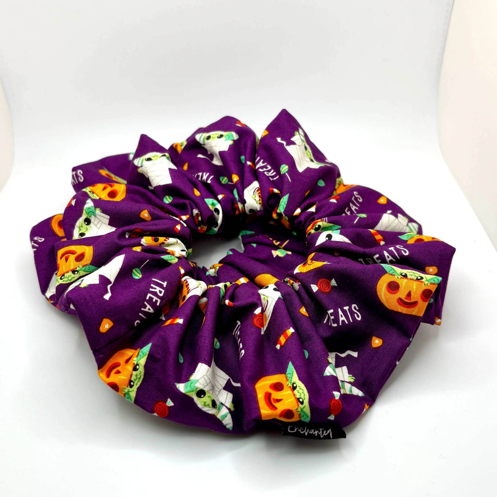 Purple Baby Yoda Halloween Scrunchie - 