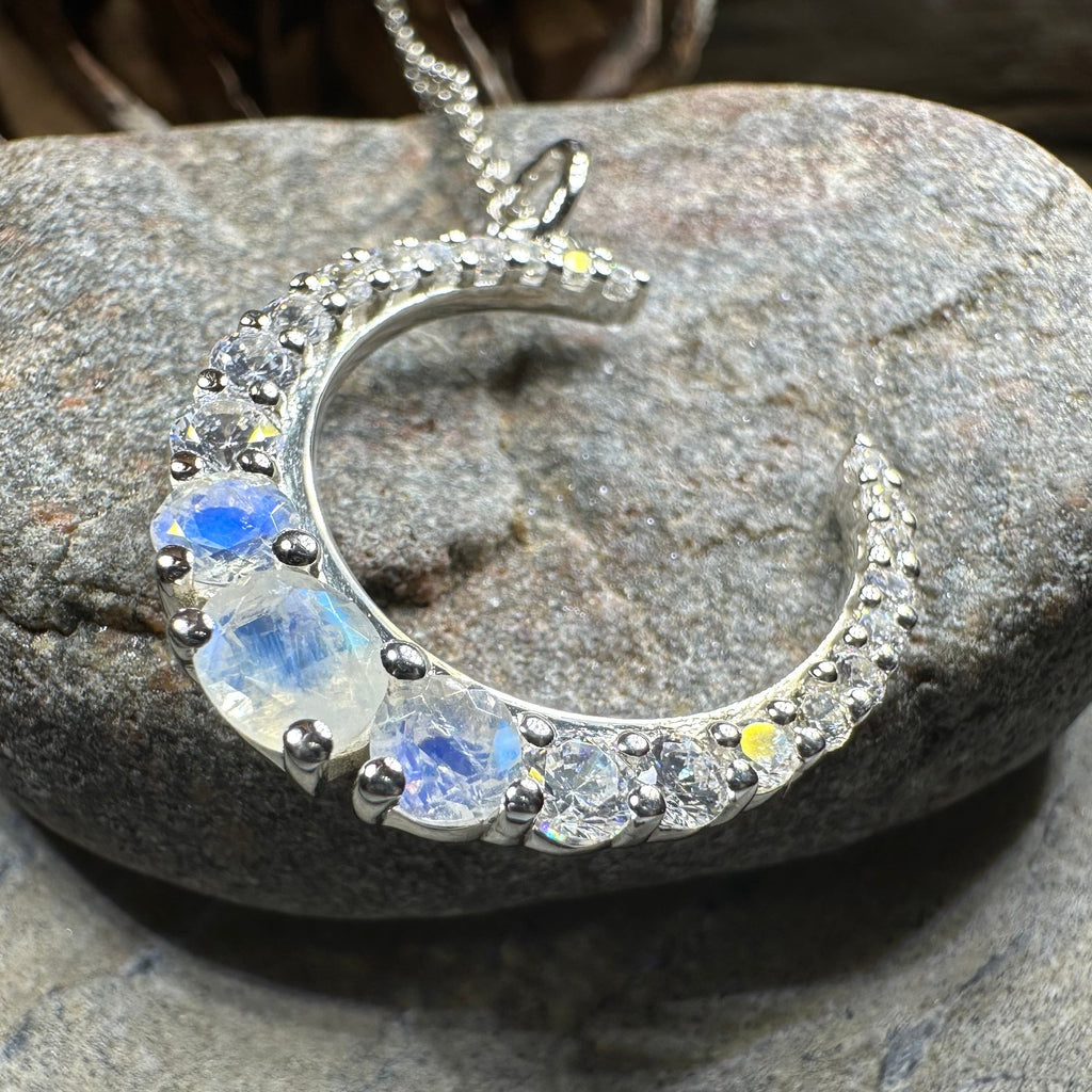 Moonstone Crescent Moon Necklace