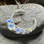 Moonstone Crescent Moon Necklace