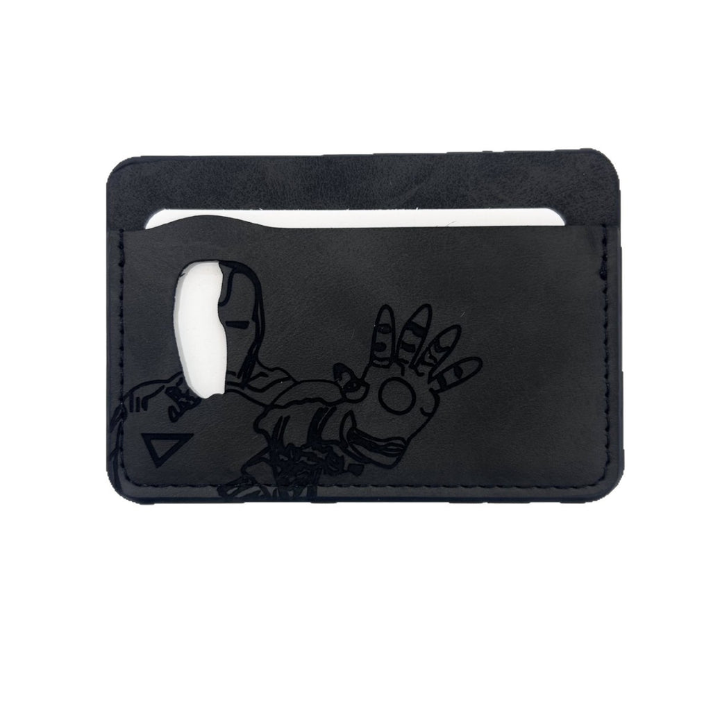 Men's Wallet Card Holder Multi-Card Slot Cross-border Hero Team Iron Man ID Character Cutout Compact Style