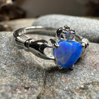 Erline Claddagh Blue Opal Ring