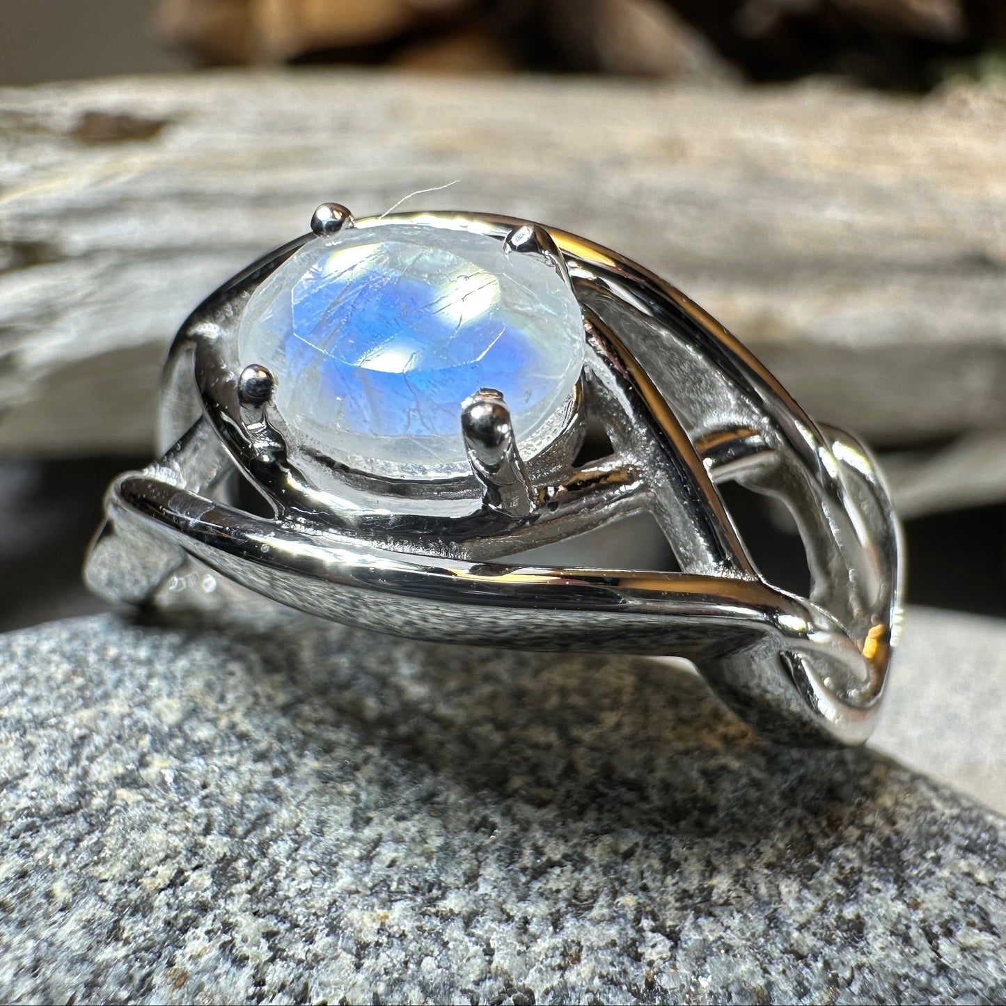 Blue Topaz Celtic Knot Ring