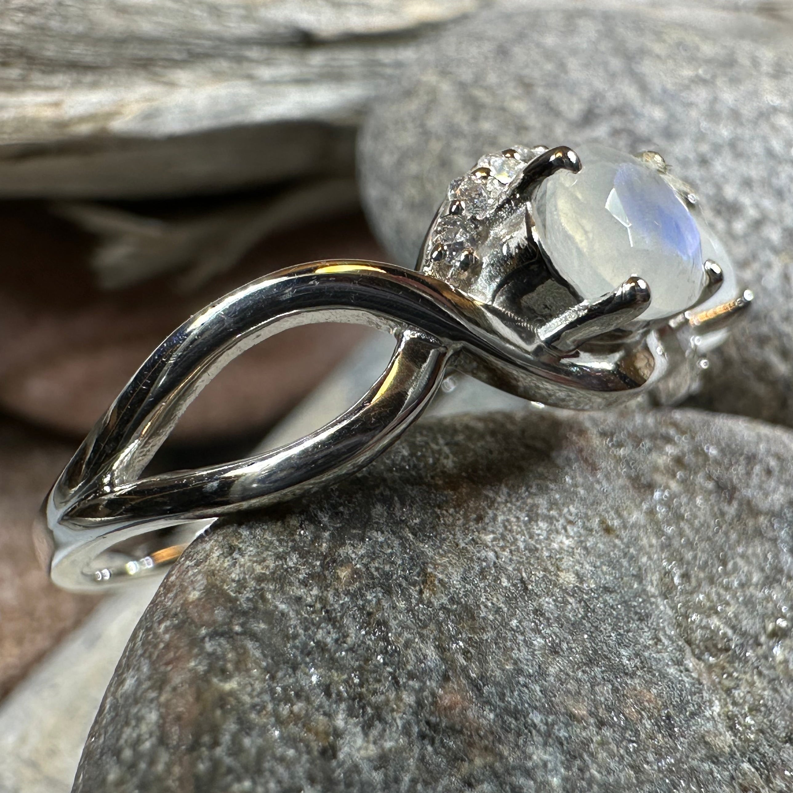 Moonstone Infinity Promise Ring