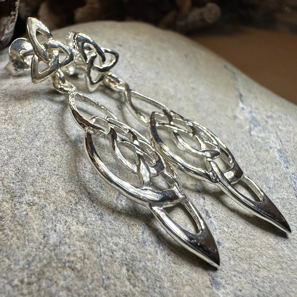 Celtic Knot Moon Earrings