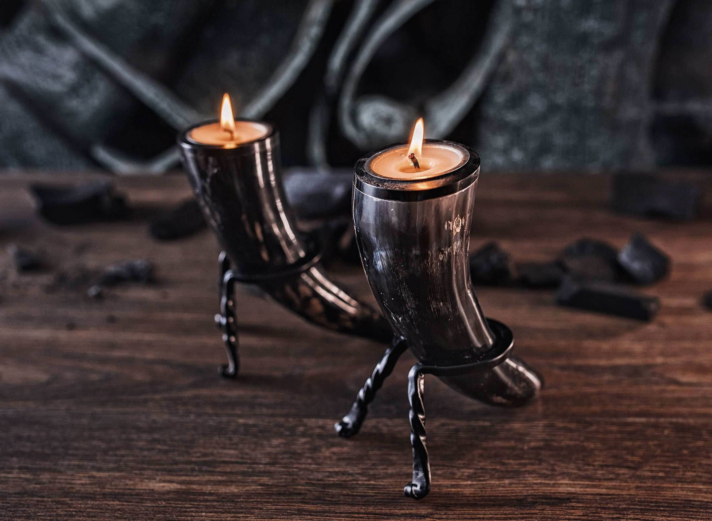 Tealight Candle Horn Set - 