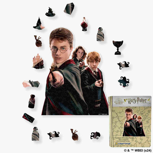 Harry Potter - The Wizarding Friends Wooden Jigsaw Puzzle - A4 + Wooden Gift Box