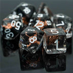 Fighter (Shield) Clear Dice w/ Golden Shield7-Dice Set Rpg - 