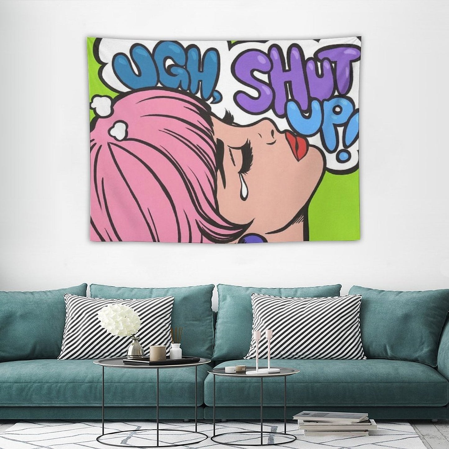 Ugh, Shut Up! Crying Comic Girl Tapestry