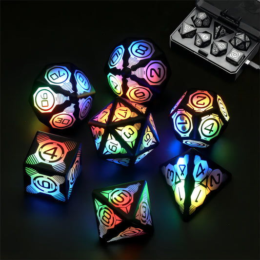 Rechargeable Dice Magnetic Suction Luminous Board Game-DungeonDice1