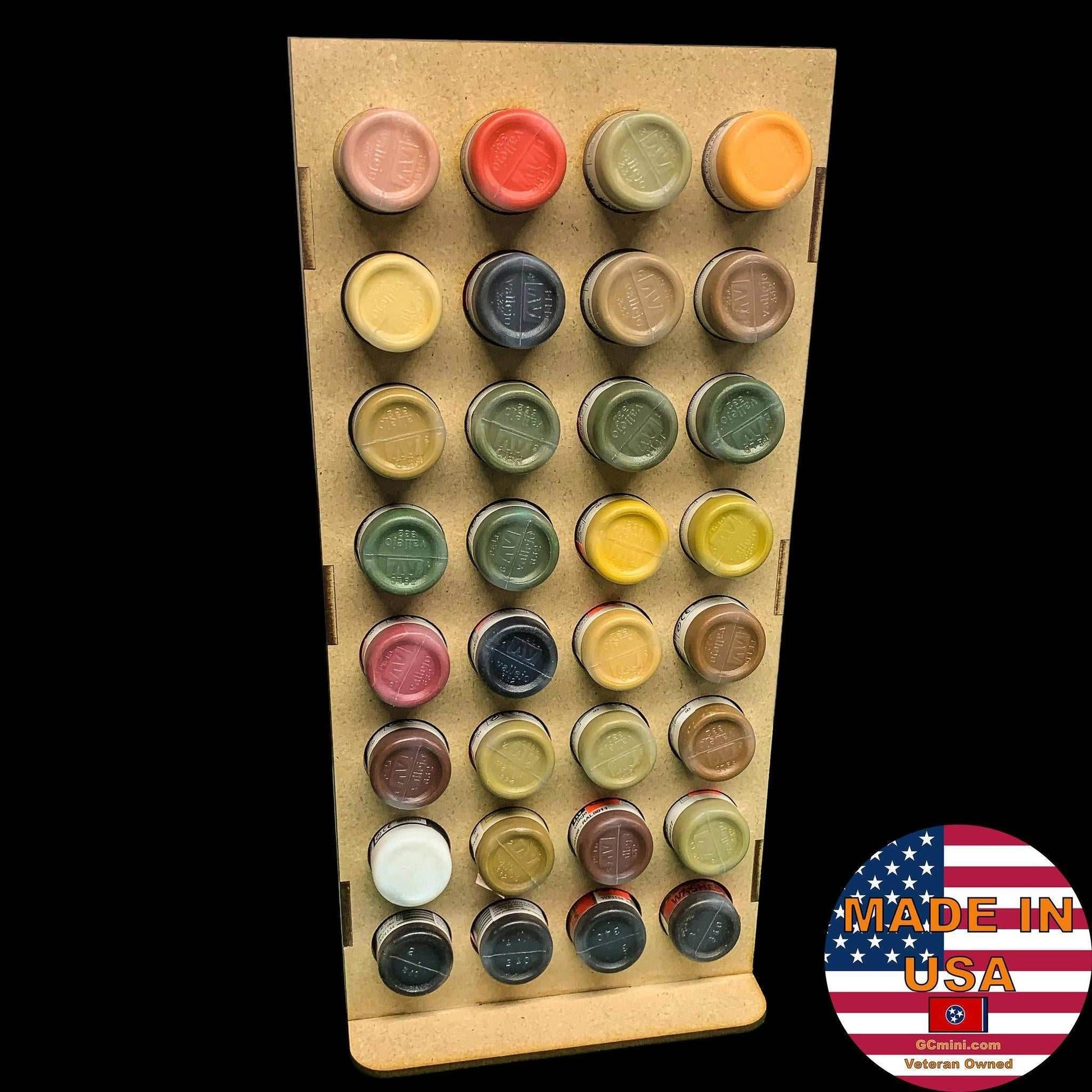 Vertical Paint Rack, Half - 26mm, For Vallejo and Army Painter Style Dropper Bottles - 