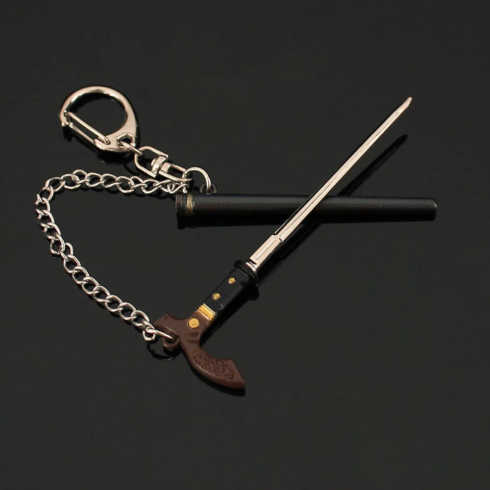 9cm Arena Breakout Ruling Hand Sword Model Pendant Keychain for Men Boy Dos Mini Model Metal Key Ring Fans Collectible Jewelry