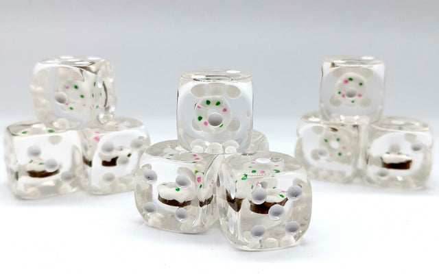 Vanilla Donut Pipped d6 16mm (Custom Dice) *Sold per die - 