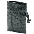 Leather Dice Bag with Skull sporting d20 Tattoo - 